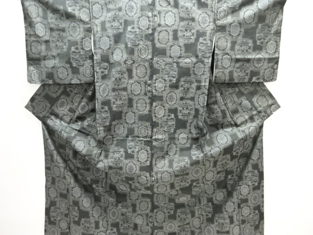 雲模様織り出し本場泥大島紬着物